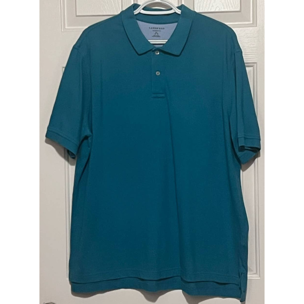 Lands' End Traditional Fit Men's Short Sleeve‎ Green Polo Size XL 46-48